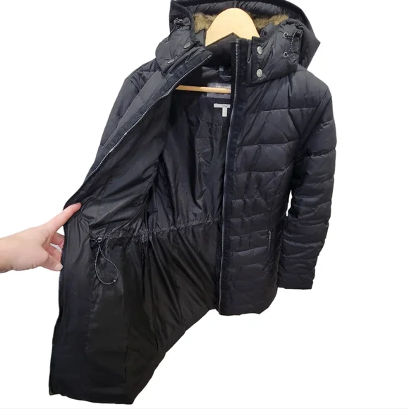 Denver Hayes Lightweight Puffer Jacket Black Hooded Winter Warm Women’s Large - Picture 7 of 17